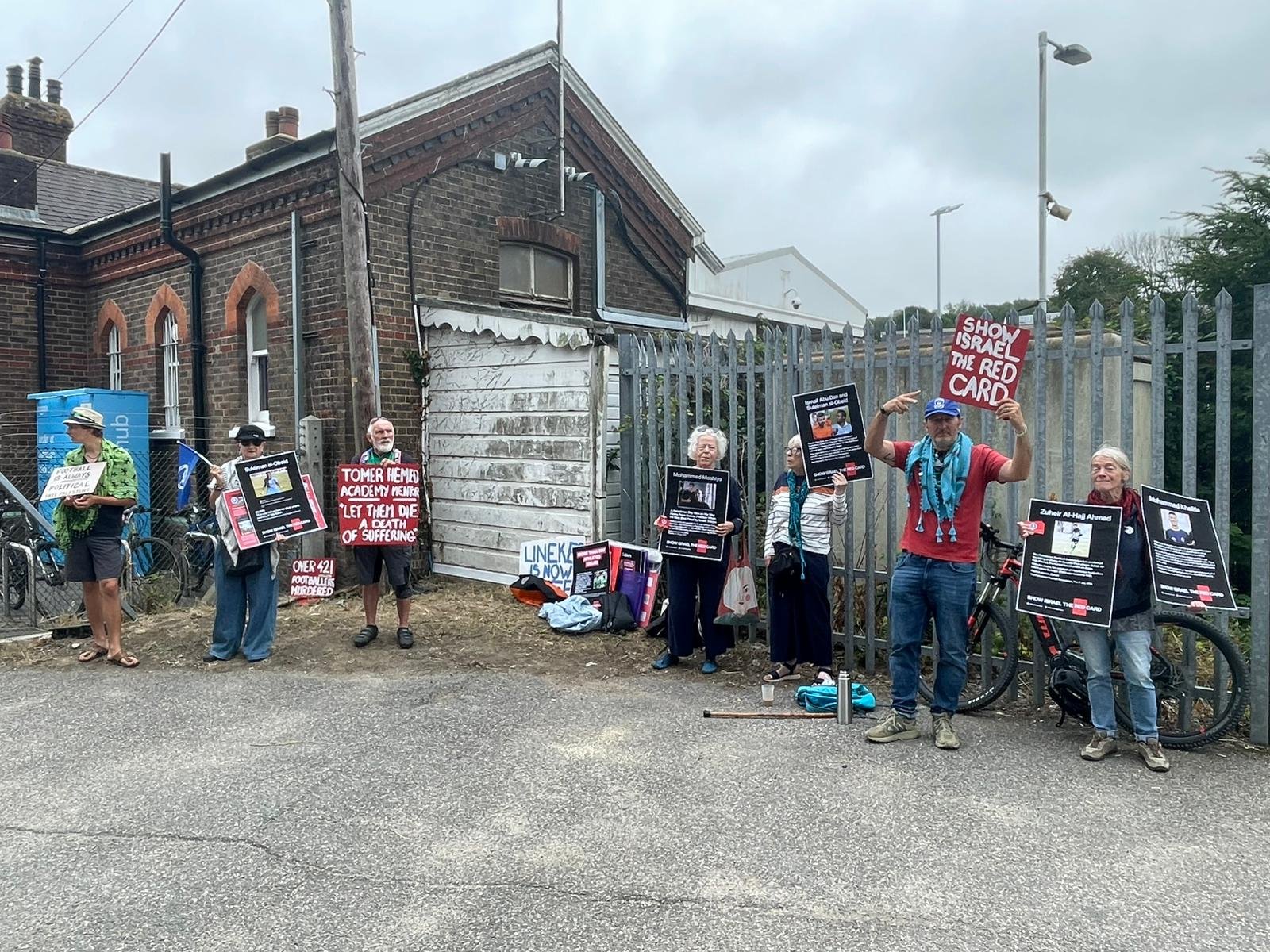 Protest at Falmer Station on Sat 16 August