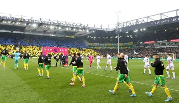 Ukraine tribute before Premier League game at Carrow Road, 2022